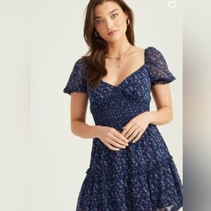 Altar'd State blue floral mini dress